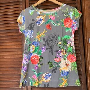 LAST CHANCE RIANI floral T-Shirt grey size 6